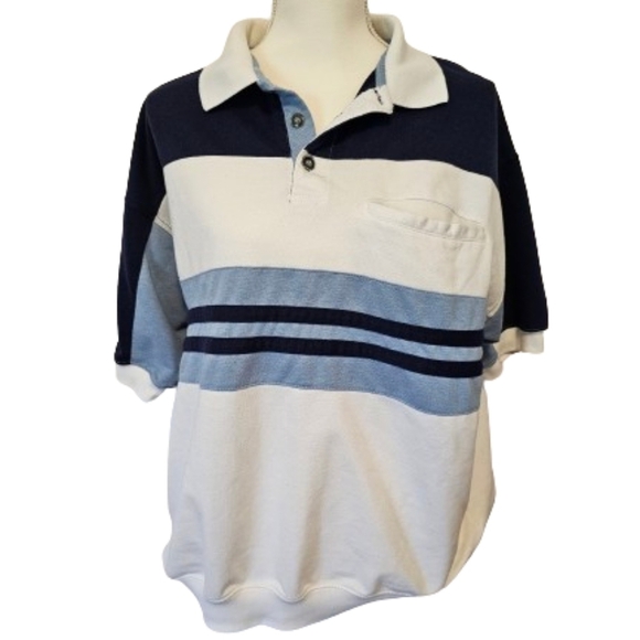 Knightsbridge 80s/90s Striped Vintage Polo Men's Size XL - Picture 1 of 7